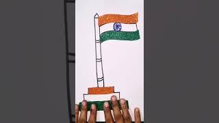 How to Draw India Flag drawing Independence day #shorts #learnforkids