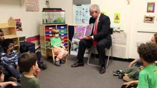 Tim Bishop visits Bank Street's Family Center