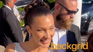 Bella Hadid greets her fans during the 77th Cannes Film Festival in Cannes, France