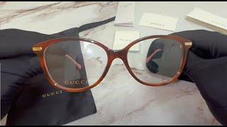 Unboxing Gucci Eyeglasses Women's GG0967O 002 Havana/Gold 53-16-140mm