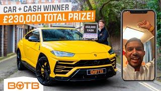 £230K Win For Cruise Ship Worker! BOTB Dream Car Winner Clive Fernandes – Lamborghini Urus + £50K!