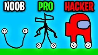 Can We Go NOOB vs PRO vs HACKER In CAR DRAWING GAME!? (AMONG US, SIRENHEAD, HENRY STICKMIN CARS?!)