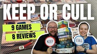 8  board game reviews in 16 Minutes - Keep or Cull