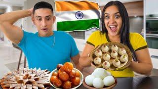 Trying INDIAN DESSERTS for the FIRST TIME!