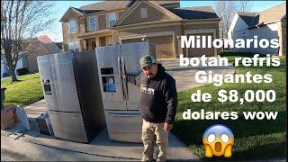 Wow  2 refrigeradores de $$8,000   / LO QUE TIRAN EN USA LOS MILLONARIOS / VENTA DE GARAGE EN USA