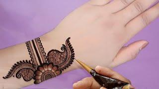 Designer Dulhan Mehndi Design For Back Hands|| Karva chauth Easy And Simple Mehndi Design,