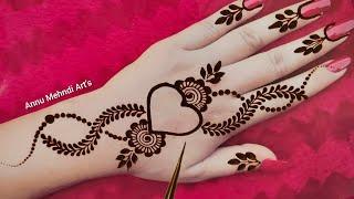 Very Easy Simple Stylish ️Love Heart Mehndi Design | Mehandi ke design | Mehandi ka design | मेहंदी