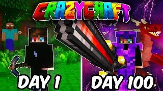 I Spent 100 Days in CRAZYCRAFT (FULL MOVIE)