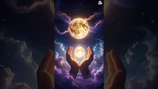 A scene depicting the shining sun, moon, and universe#ai #created