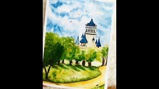 watercolor Landscape Art Russia tutorial