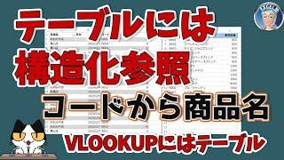 VLOOKUPで構造化参照を利用して楽する、Excel塾のスキルアップの仕事術12回