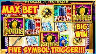 MAX BET 5 Symbol Trigger | Black Knight | Classic WMS Slot Machine | Huge Win