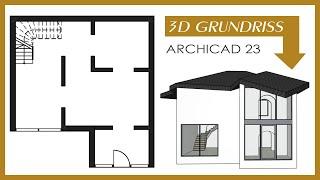 Grundriss in 3D zeichnen Teil 1 Geschosse | Wände | Boden | Pfosten-Riegel [ArchiCAD Tutorial]