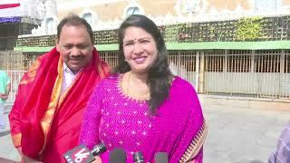 Actress Sanghavi Visits Tirumala Temple Along With Her Cute Daughter & Husband