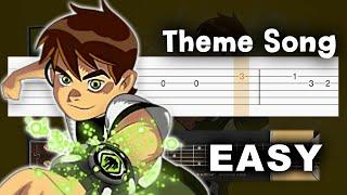 Ben 10 - Opening Theme Song - EASY Guitar tutorial (TAB)