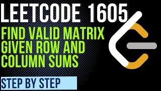 Find Valid Matrix Given Row and Column Sums - LeetCode 1605 - Java