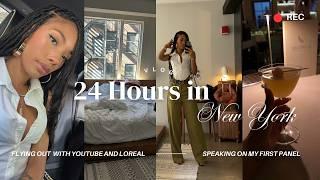 VLOG: 24 HOURS IN NEW YORK | Flying out with Youtube and Loreal | LovelyByrana