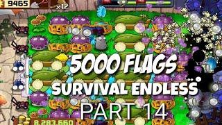 Plants vs Zombies Survival Endless 700 Flags