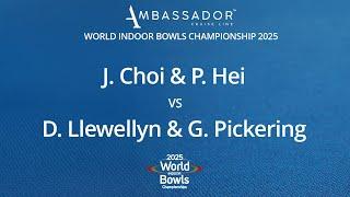 World Indoor Bowls Championship 2025 J. Choi & TH Po vs D. Llewellyn & G. Pickering - Day 1 Match 1