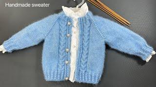 Children's double-breasted sweater knitting tutorial手工毛衣编织教程，适合2岁左右穿