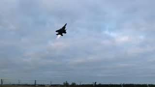 3 x Unrestricted climbs by RAF Lakenheath’s F15’s from the end of the runway!