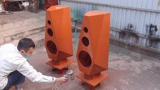 Design 1 pair of beautiful 3-band speakers - Decorate the music house