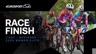 HARD FOUGHT WIN  | Liege - Bastogne - Liege 2024 Women's Elite Race Finish | Eurosport Cycling