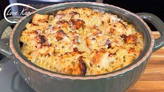 Grilled Chicken Alfredo Pasta Casserole Recipe