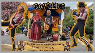 Confilius: was für eine Stimme. Explosive Mittelalter-Musik, Jonglage & Pantomime - Mutter-Sohn-Duo-