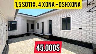 Yangi Uy Sotiladi! 1,5sotix, 4xona +oshxona 45.000$ 