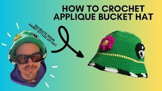 how to crochet appliqué bucket hat (harry styles UO hat)