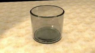 3d Glass filling with water