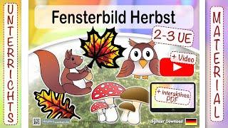 Fensterbild Herbst Transparentpapier Tonpapier Begleitvideo + interaktives PDF/ Vorlagen Mandala