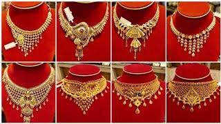 Latest 22k gold light weight necklace design with price @Sanchita's simple life