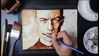 (커피로 그린 극사실그림) 글래스 제임스 맥어보이 | Glass James McAvoy Coffee Painting