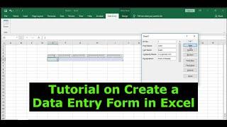 Tutorial on Creating a Data Entry Form in Excel