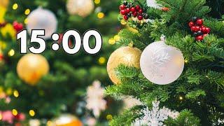 15 Minute Christmas Countdown Timer | Christmas Background | Christmas Music