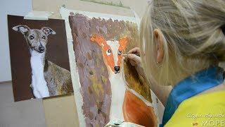 Занятие по рисованию в студии творчества Море. (Дети 7-8 лет)