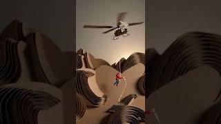 ️ Helicopter Rescues in Cardboard Mountain - Sample SORA Preset Cardboard & Papercraft (480p) ️