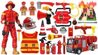 Firefighter toy series unboxing collection | Fire rescue toy set，Fire truck, firefighter，Water gun