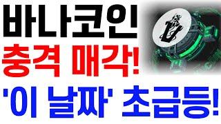 [바나코인] 바나코인 전망 충격 매각! '이 날짜' 초급등! #바나코인호재 #바나코인목표가 #바나코인대응 #바나코인 #바나코인전망