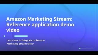 Demo: Amazon Marketing Stream reference application