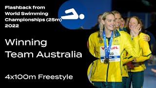  Team Australia Women's 4x100m Freestyle Relay Battles through the Finish to World Record ‍️