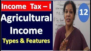 12. Agricultural Income - Its features & Types of Agricultural Income from Income Tax Subject