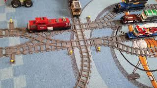 Double crossover foг Lego city train. Switch track. Lego city 7996. Lego city 3677 Red cargo train.