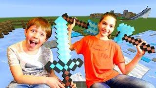 Кто круче в Minecraft? - Строим горки в Майнкрафт - Видео обзор.