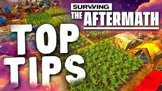 Surviving the Aftermath gameplay Tips for defense, trading, production, food, water, research & more