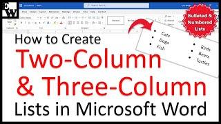 How to Create Two-Column and Three-Column Lists in Microsoft Word (PC and Mac)