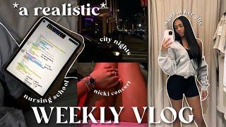 realistic weekly vlog: the truth about nursing school + nicki minaj concert + new york city nights