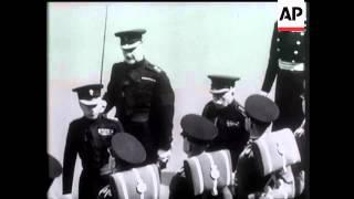 The King Inspects Troops At Wellington Barracks.